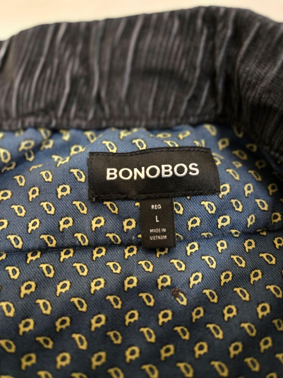 Bonobos Pants Mens L Gray Corduroy Jogger Elastic Drawstring 33×32 Casual