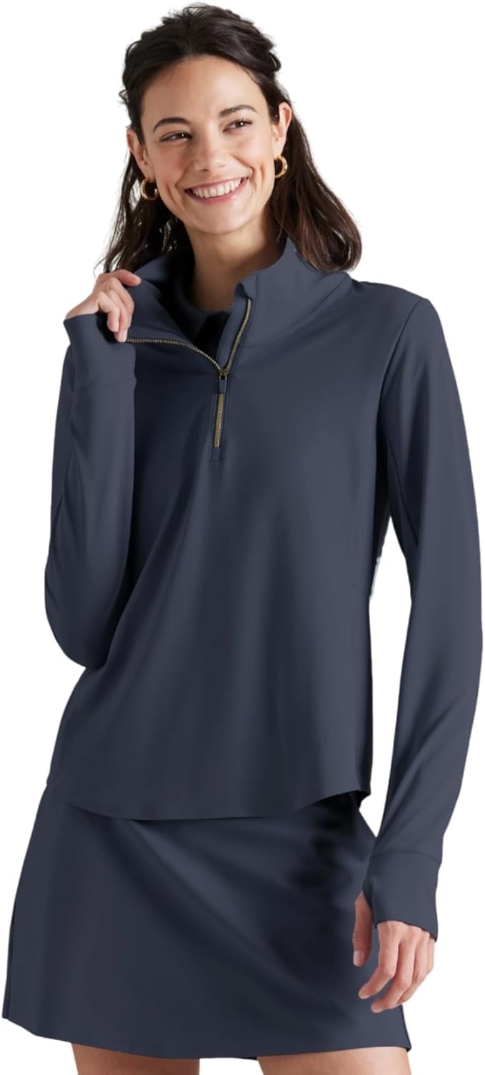 Rhone Course To Court Women’s 1/4 Zip Pullover Top, Navy Blue – NEW NWT