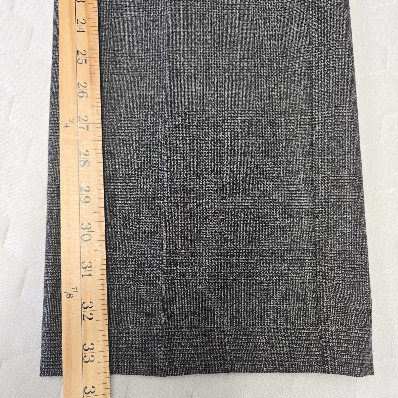 John Varvatos USA Luxe Wool Blend Grey Plaid Dress Pants Trousers Men’s 34×33.5