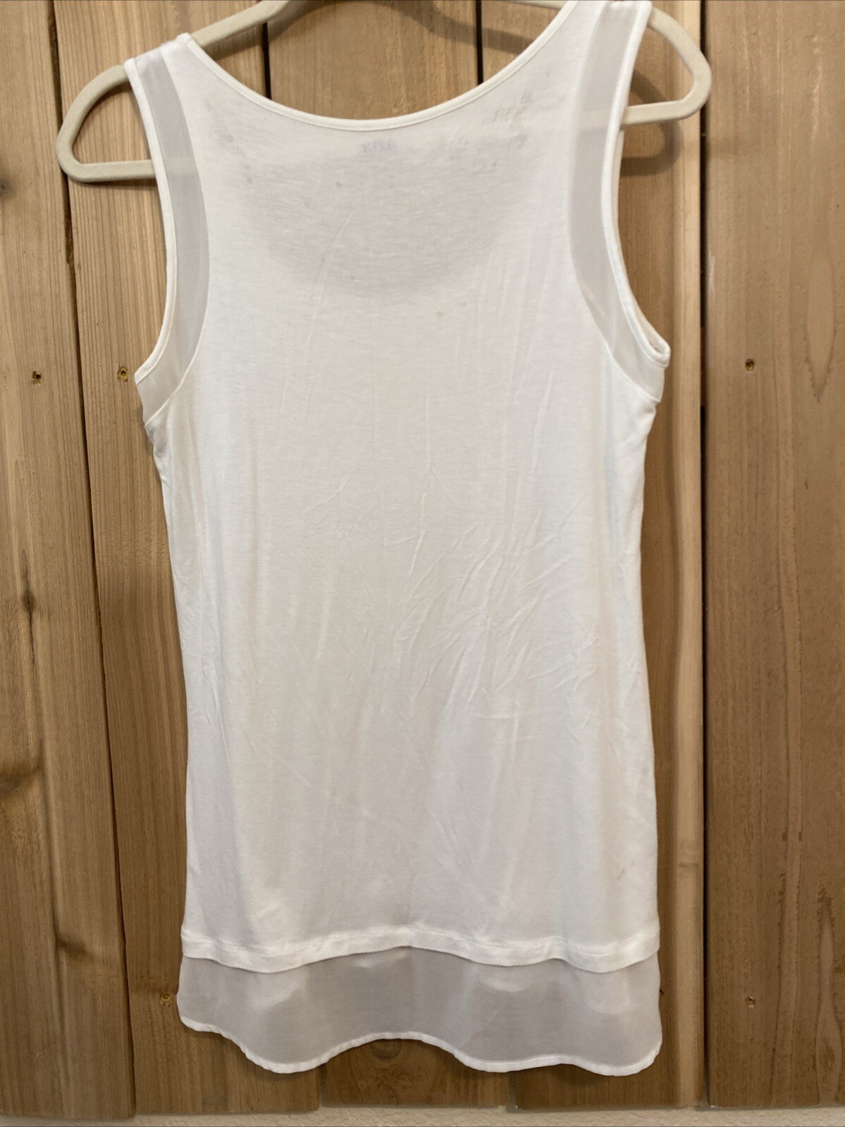 A.N.A. White w Silver Shimmer Sleeveless Top Size S NWOT
