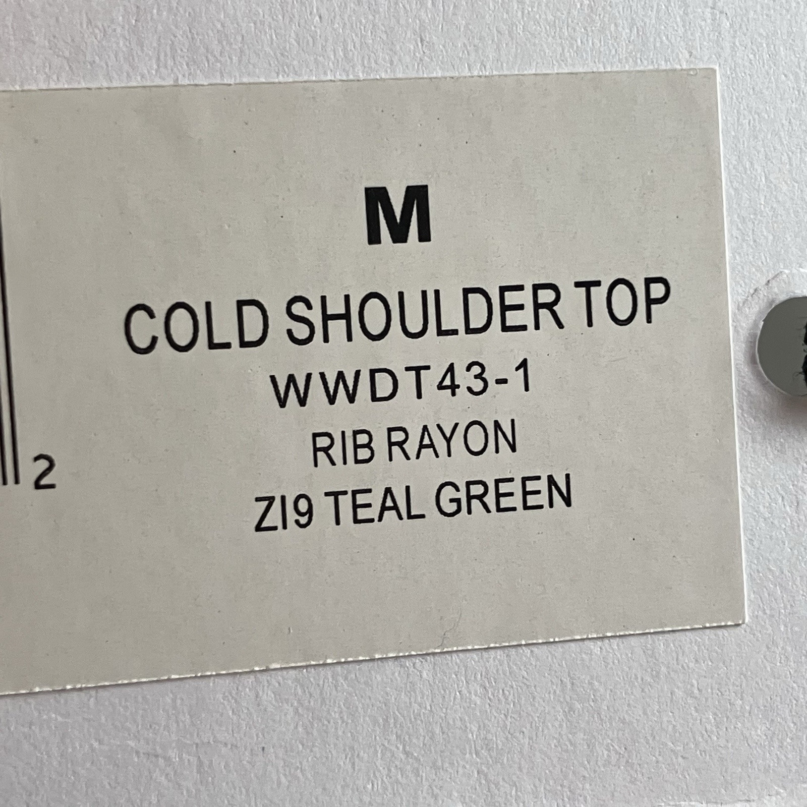 We Wore What Shirt Womens Size Medium Teal Green Rib Rayon Cold Shoulder Top