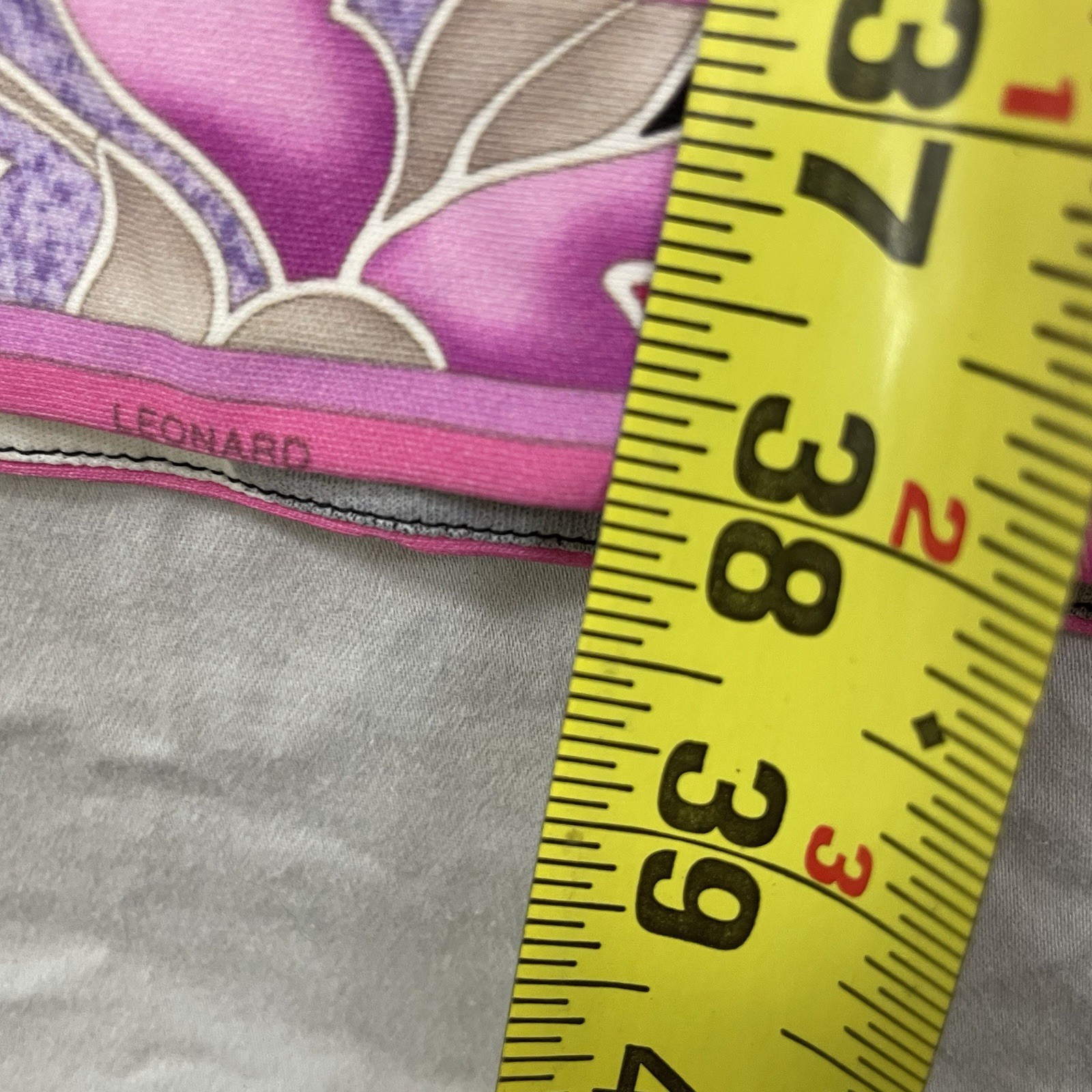 Leonard Paris Fushia Lavender Flowercore Sheath Dress Sash Belt US 10 FR 44