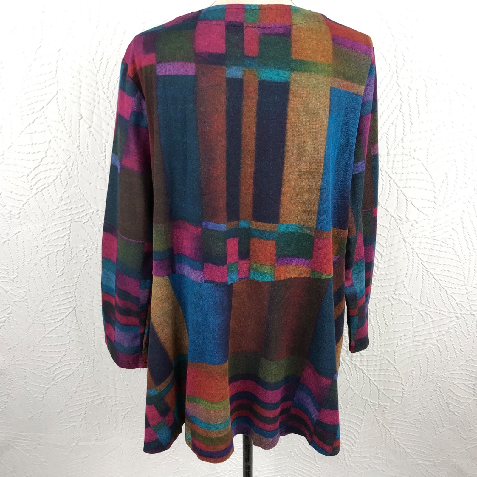 Parsley & Sage Peplum Swing Petalura Cardigan XL Colorful JewelTone Stretch