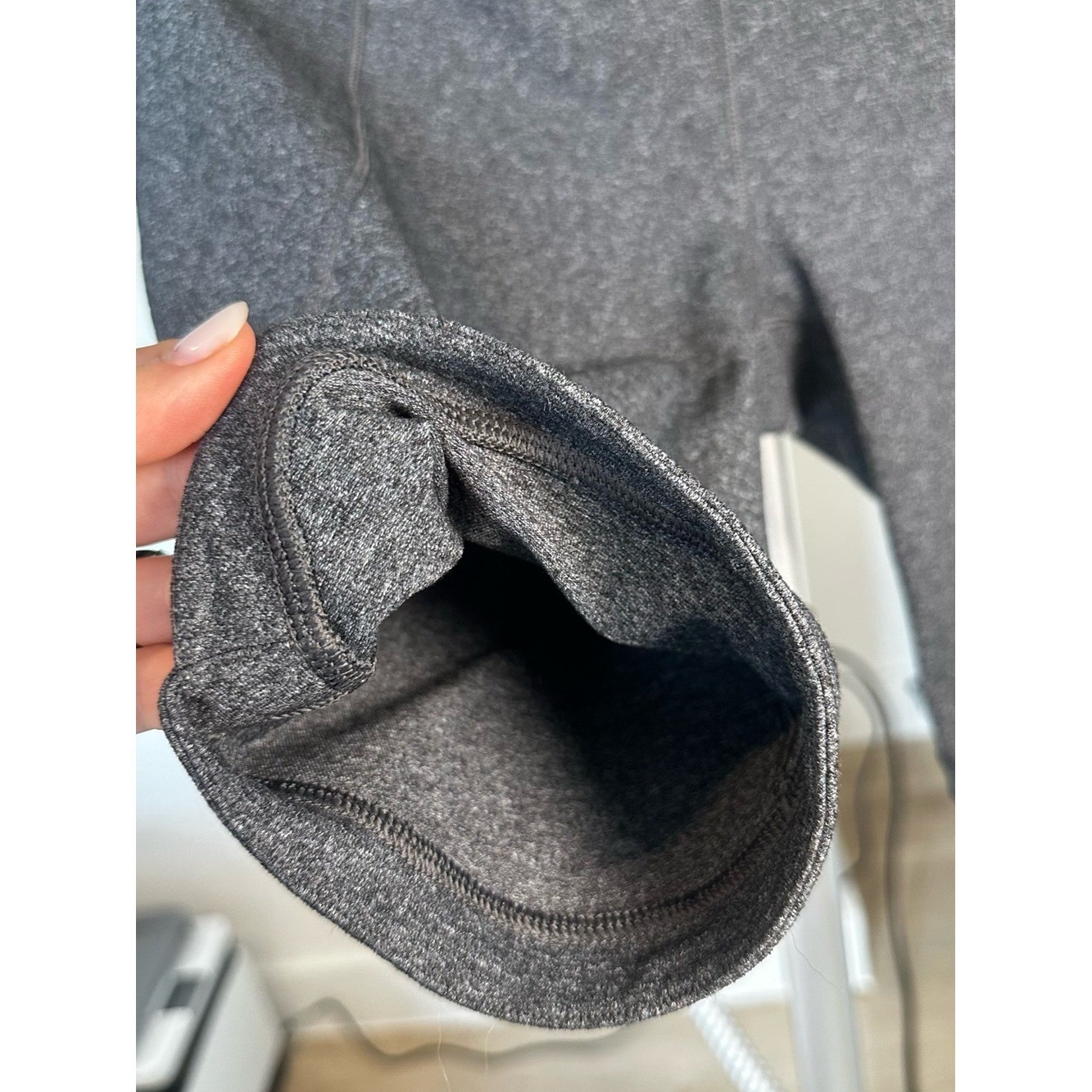 CALIA Essential Charcoal Heather Mid Rise Bike Shorts Zip Pocket S