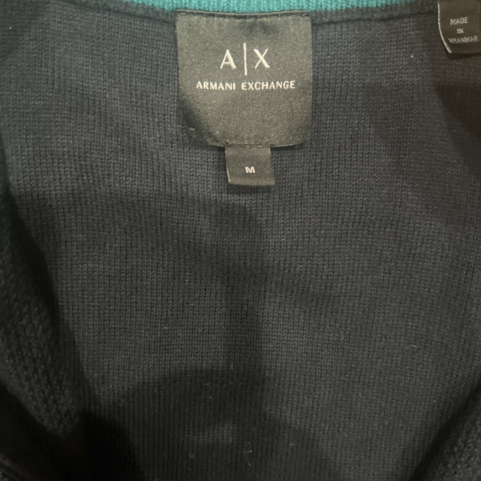 Armani Exchange Men’s Medium Zip Pullover Sweeter Designer Modern Casual Knit