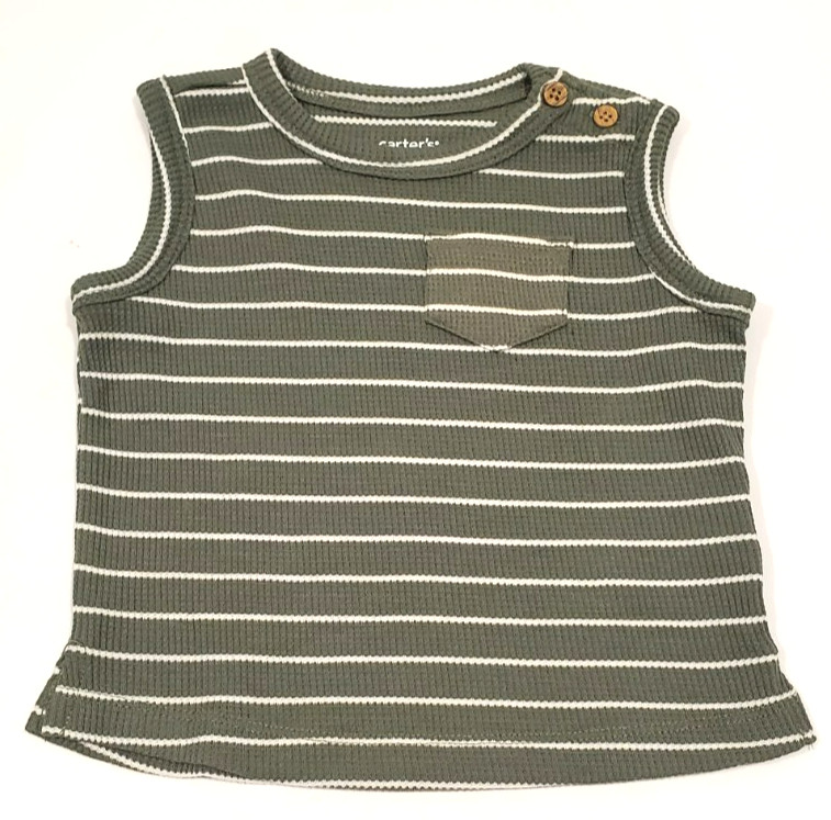 Carter’s Baby 3 Piece Sweater Vest Shorts Set 9 Months NWT Green Stripe