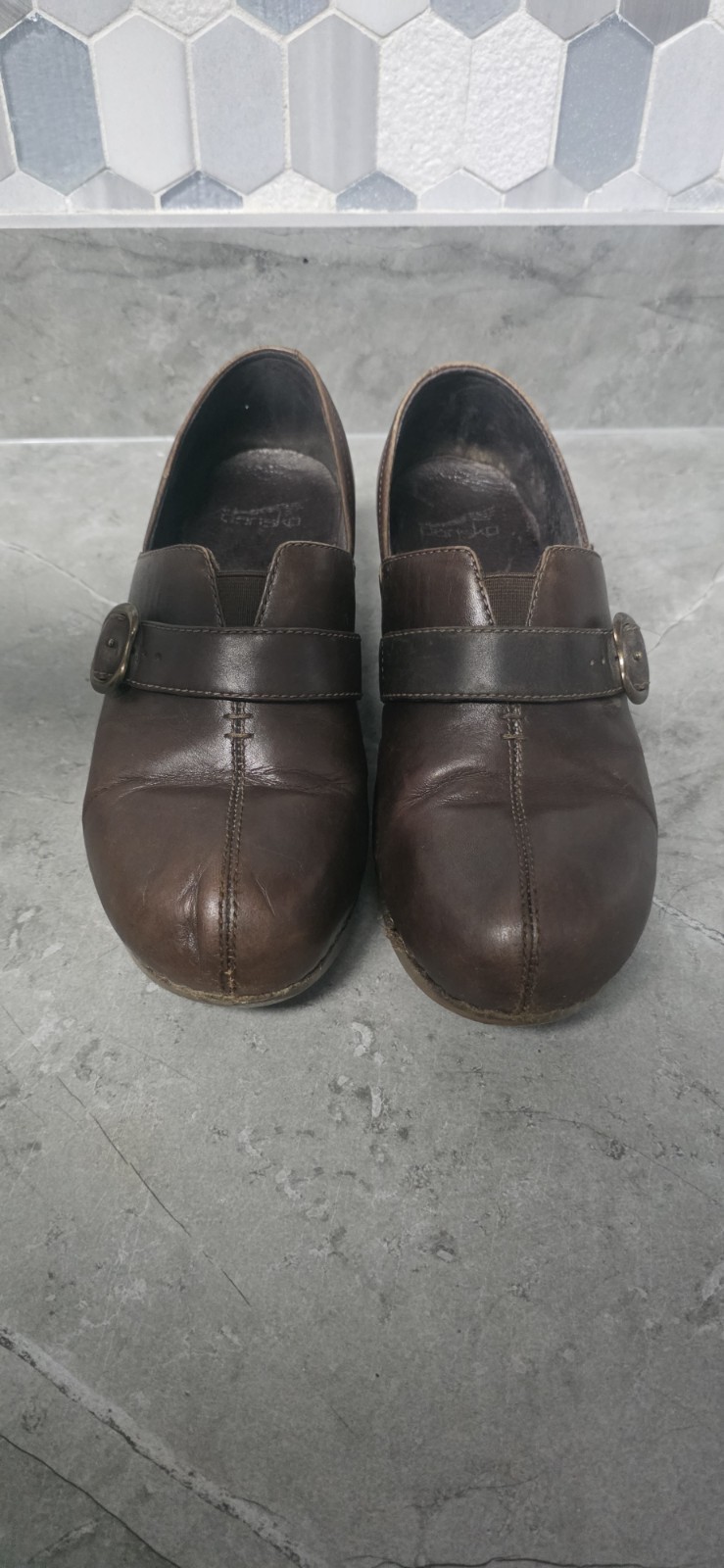 Dansko Womens Tamara Clogs Size 39 Dark Brown Leather