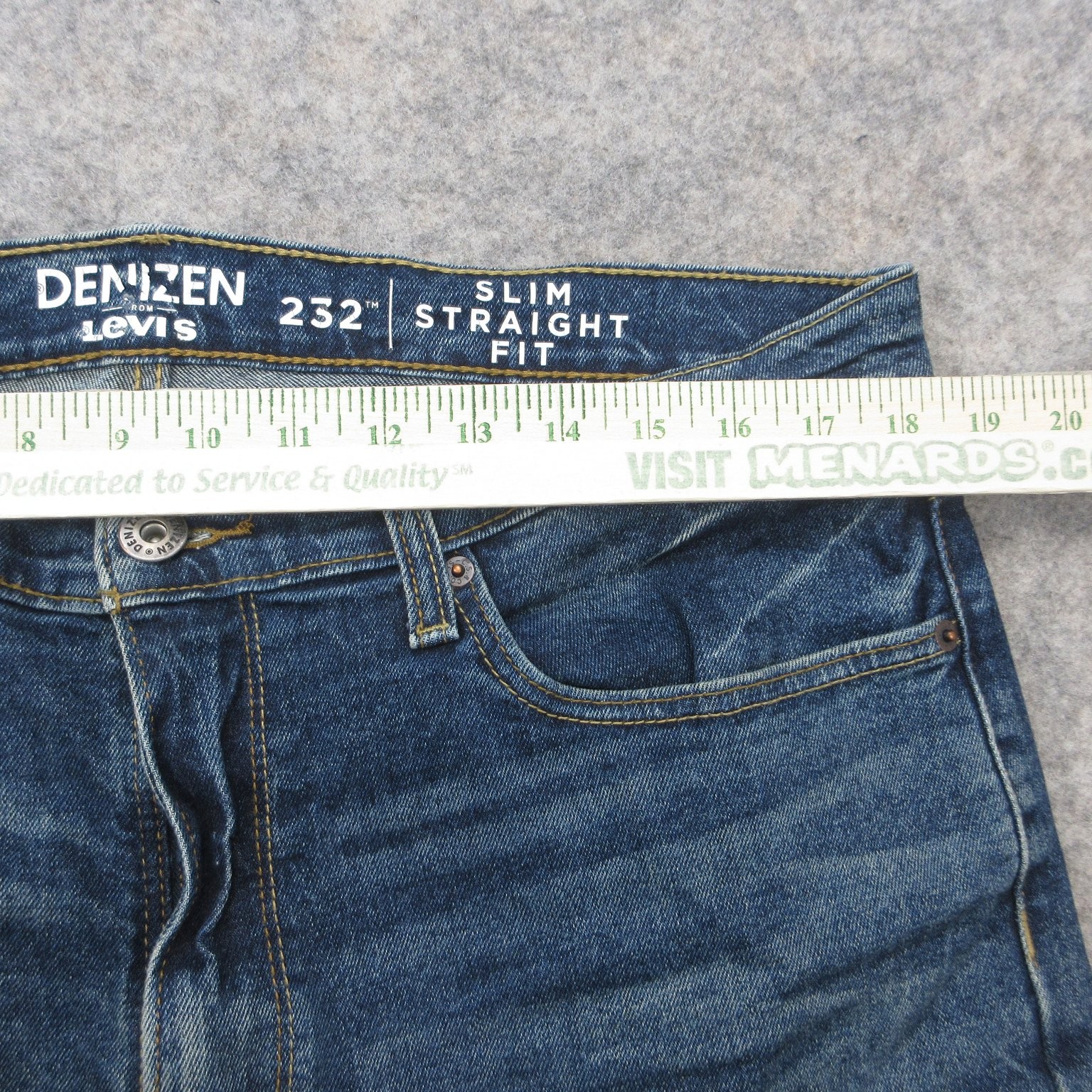 DENIZEN Levi’s 232 Men’s Blue Slim Straight Fit Jeans 36×34 Stretch Denim