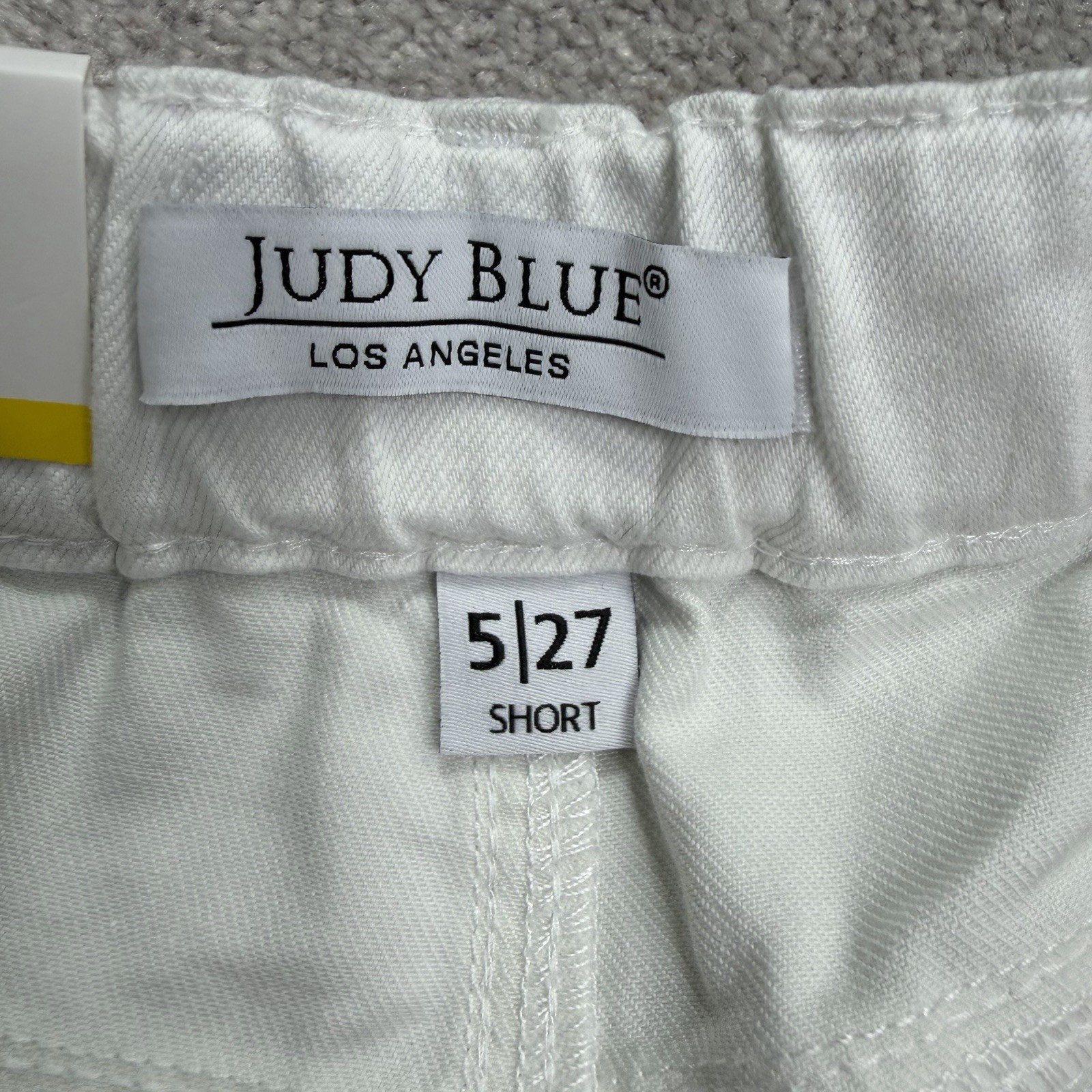 Judy Blue Jeans 5/27 Short White Palazzo Fit Wide Leg Drawstring Stretch NWT