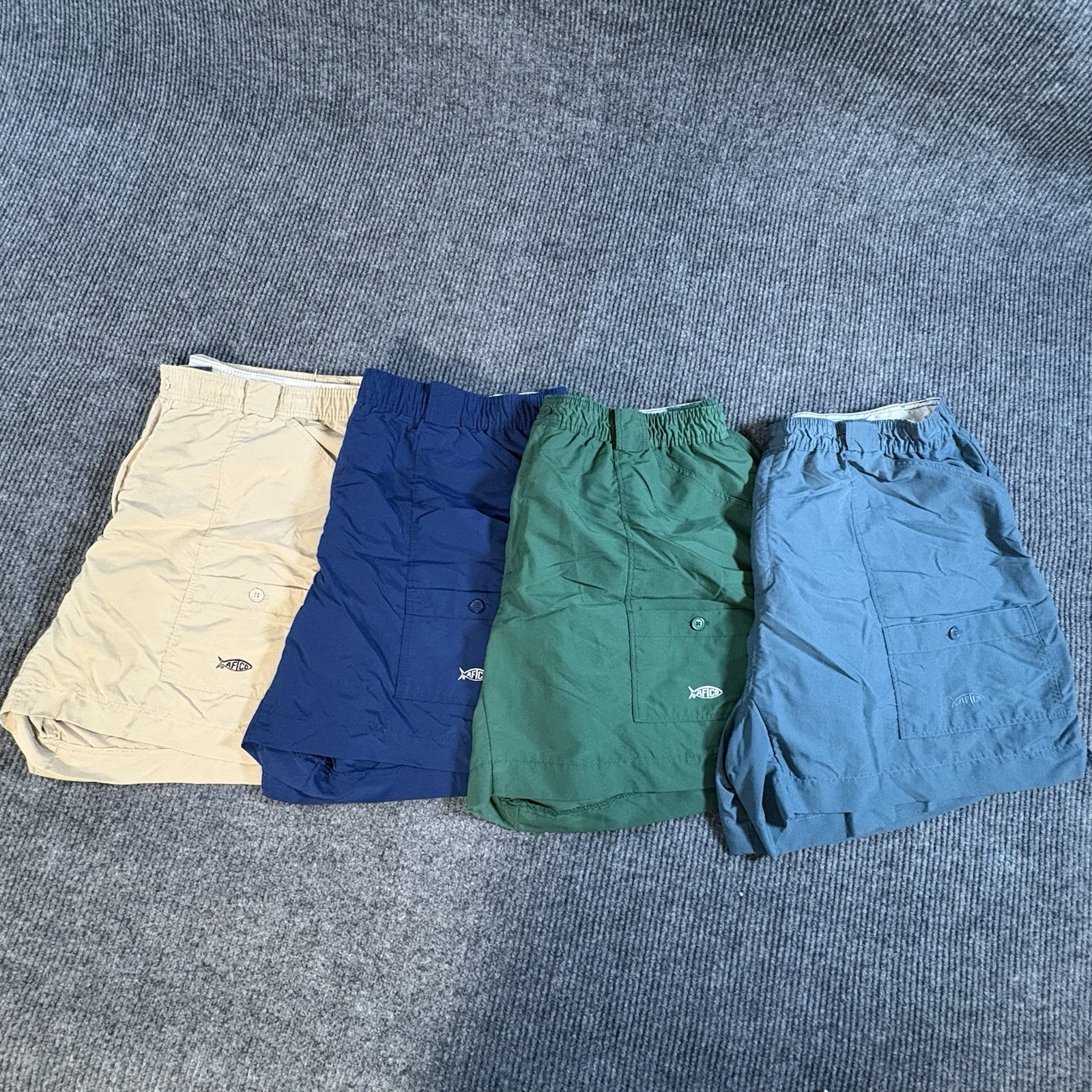 Lot Of 4 Bluewater AFTCO Original Nylon Cargo Fishing Shorts Men’s 44 46 M01