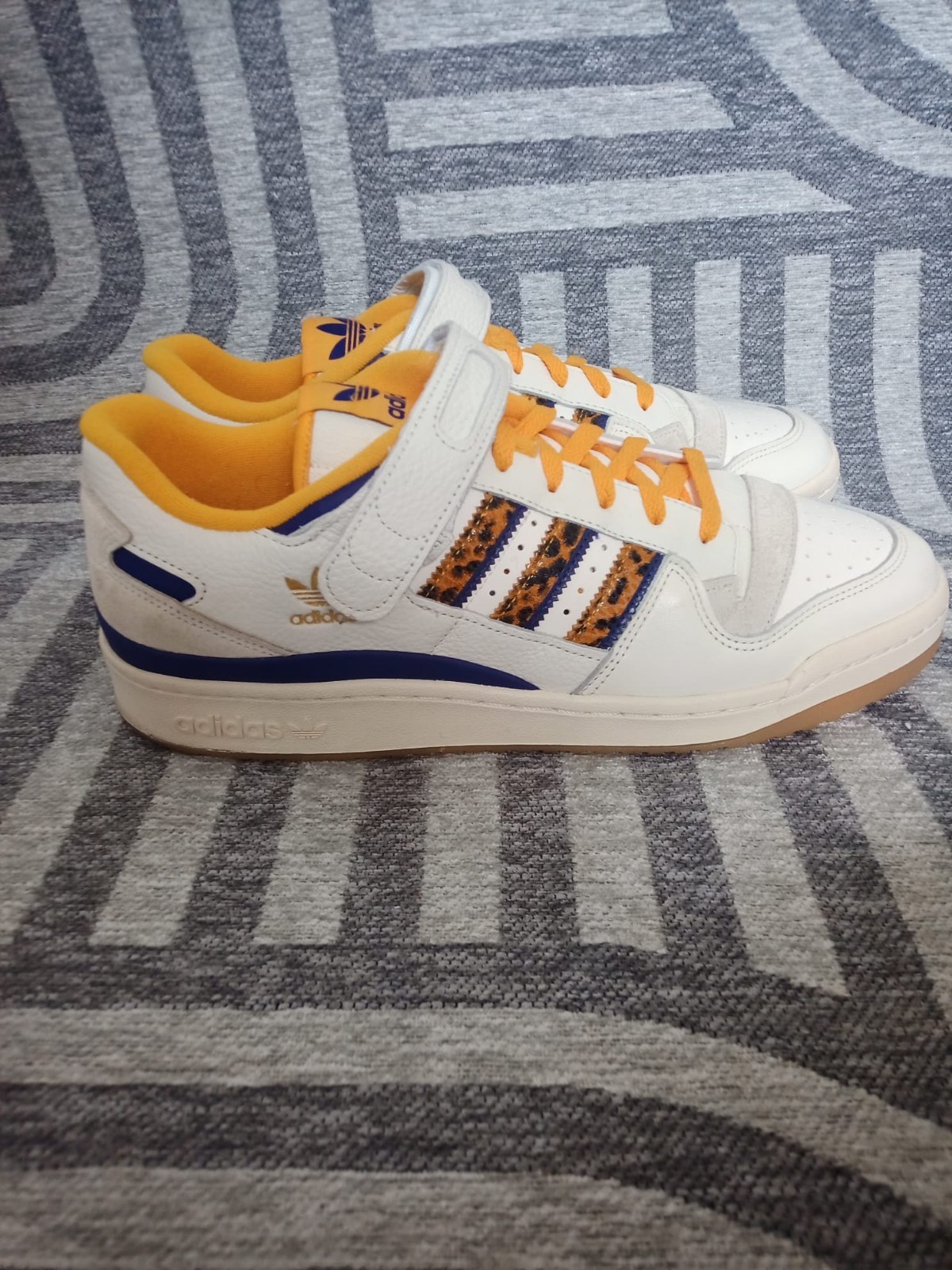 Size 12 mens Adidas Forum 84 Low White Yellow Purple Gum Retro Basketball GW2007
