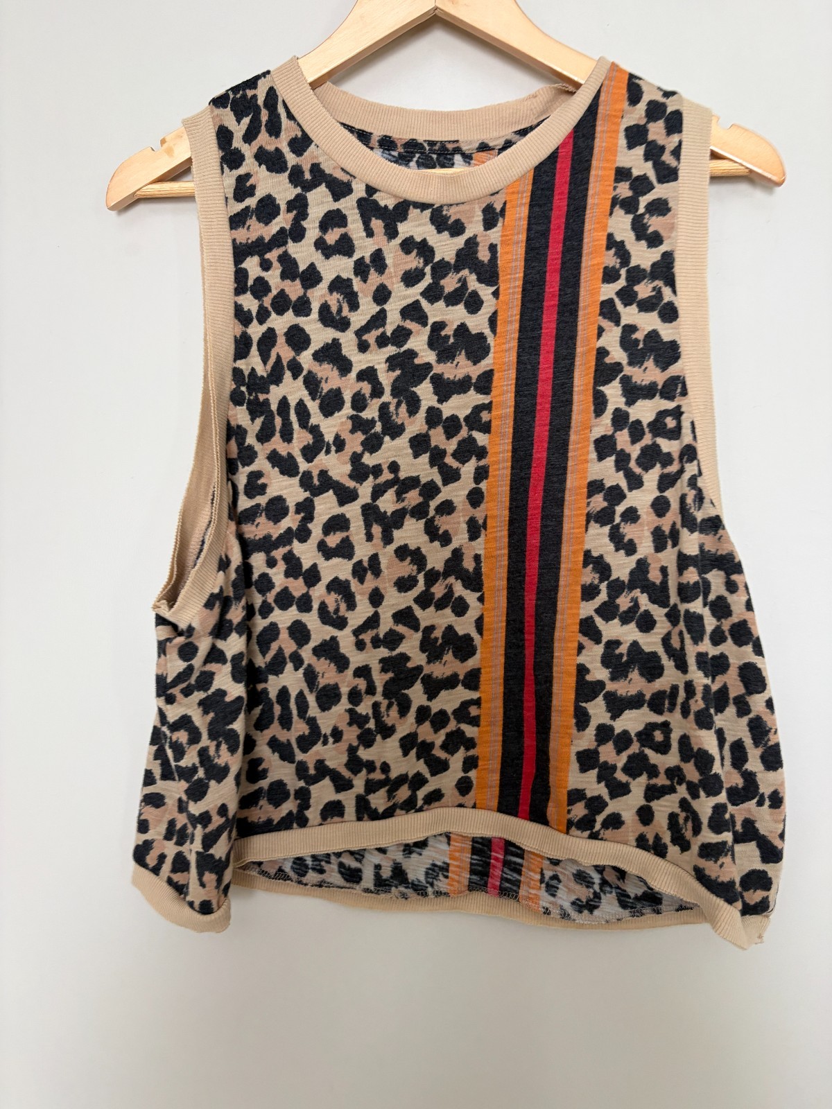 Free People Movement Leopard Combo Sleeveless Love Tank Top Sz M