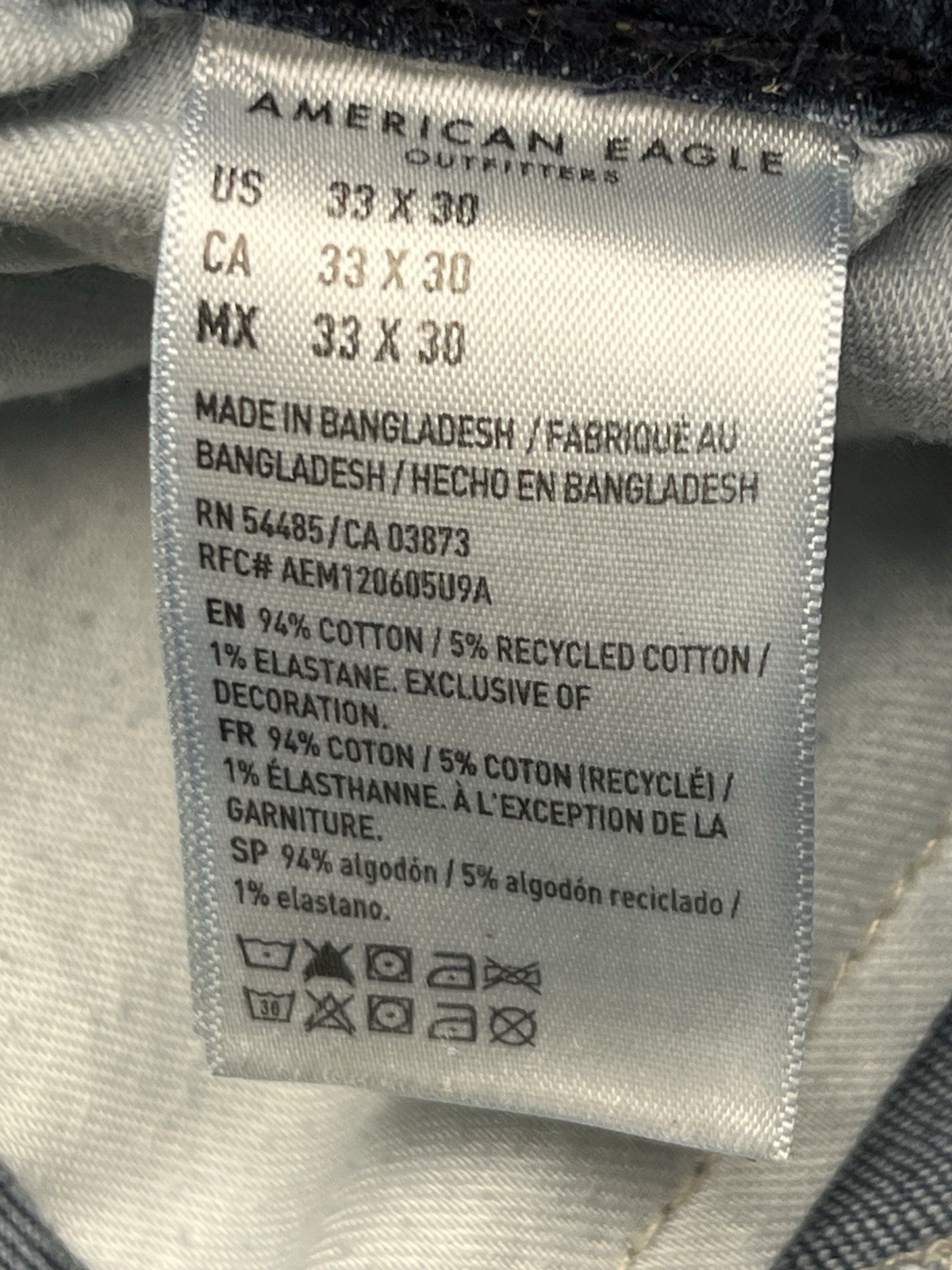American Eagle Outfitters Men’s AIRFLEX Original Straight Style Jeans Size 33/30