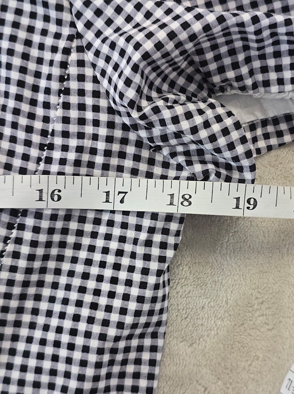 Breakin Loose Blazer Women’s 7/8 Black Gingham Puff Sleeve Western Prairie Y2K