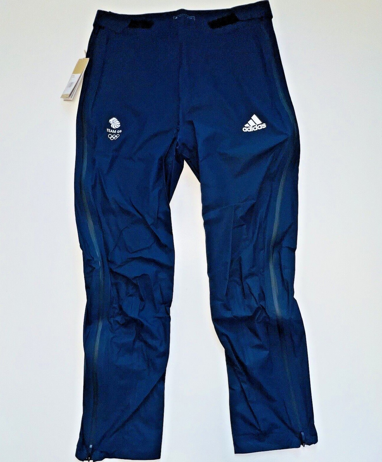 Adidas Team GB RAIN Trousers Blue WaterProof Track Pants Mens Womens XS S M L XL