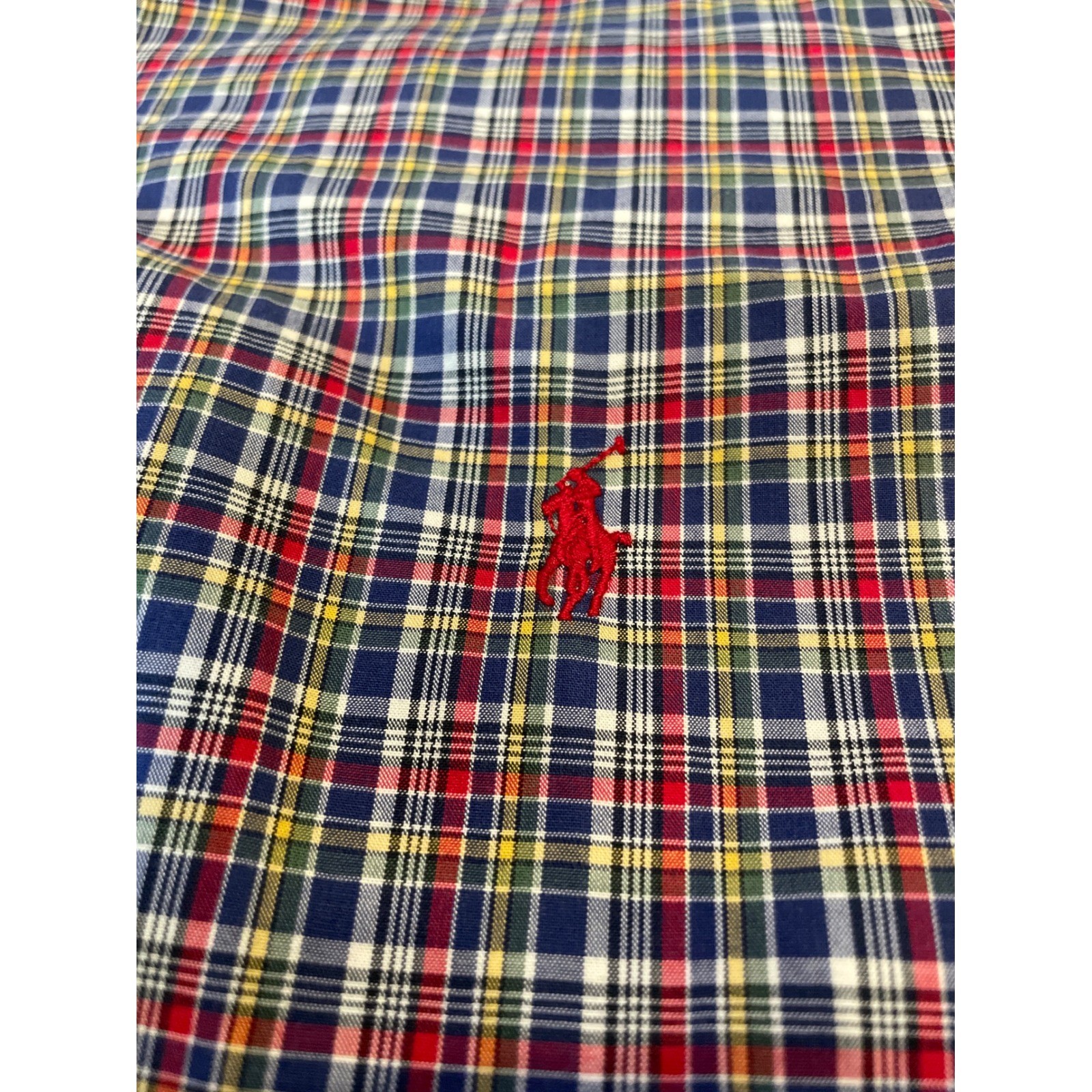 Ralph Lauren Mens Button Up Shirt L Multicolor Plaid Custom Fit Long Sleeve Pony