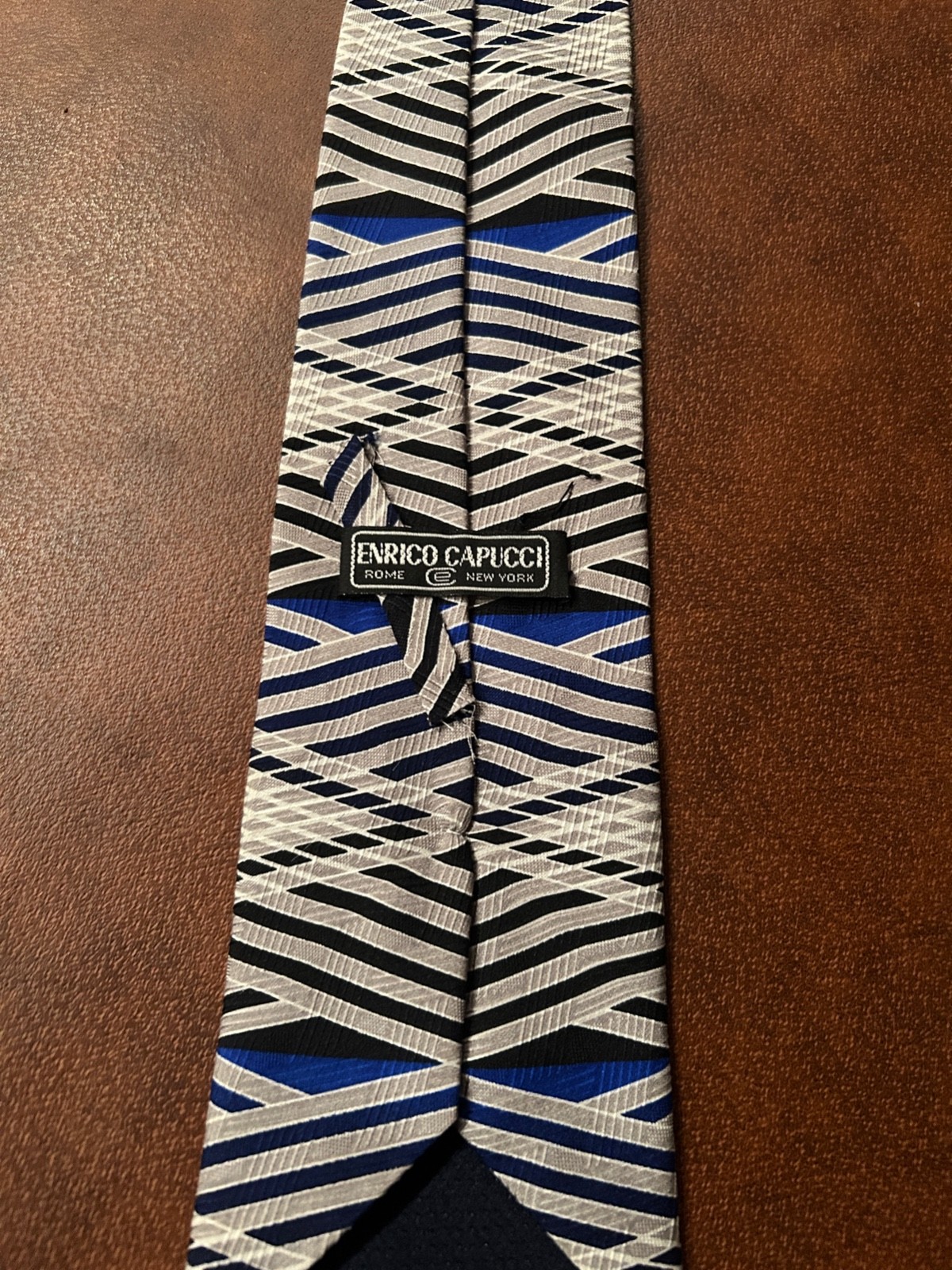 Enrico Capucci Silk Men’s Tie-80s Futurist Classic 57”-60” Dress Formal
