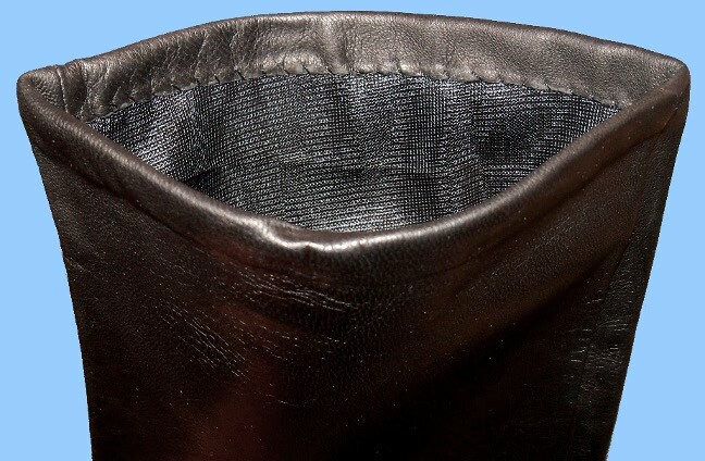 Mens LONG BLACK LEATHER GLOVES-SILK LINED LAMBSKIN LEATHER-HIGH QUALITY! st10