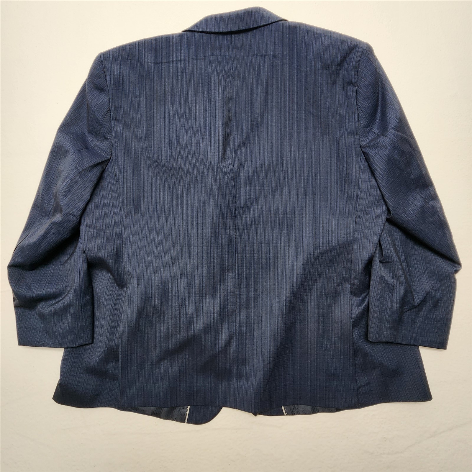 Lineage 50S 46×26 Dark Blue Check 2Btn 2Pc Portly Performance Stretch Mens Suit