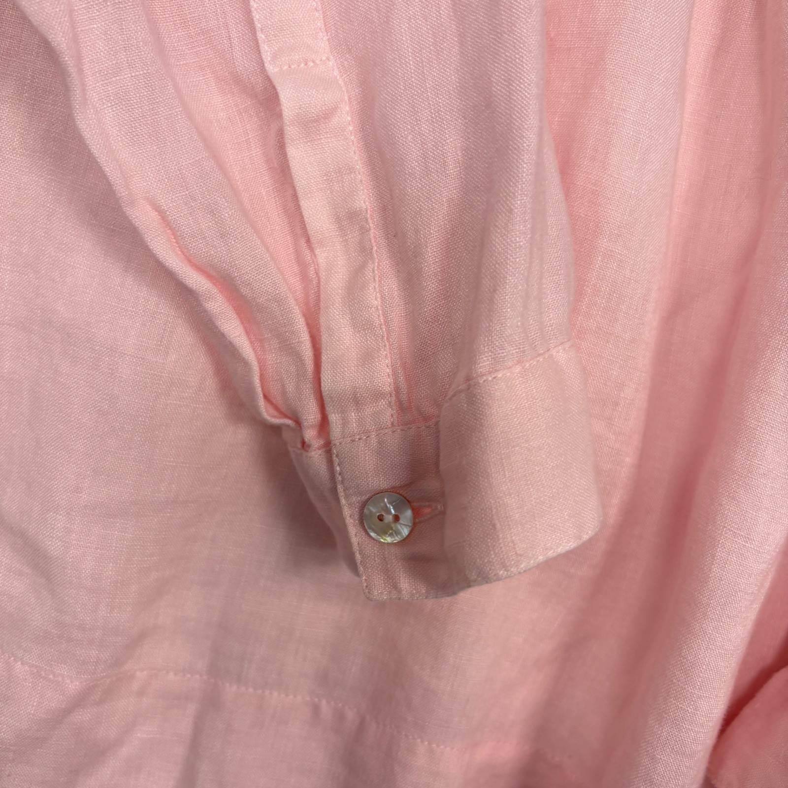 J. Jill Women Tunic Top Sz M Pink Love Linen Pintuck LongSleeve Blouse Feminine