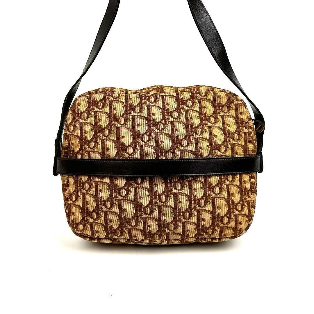 Christian Dior Bag Dior Shoulder Trotter Canvas Leather Brown rh0784874056