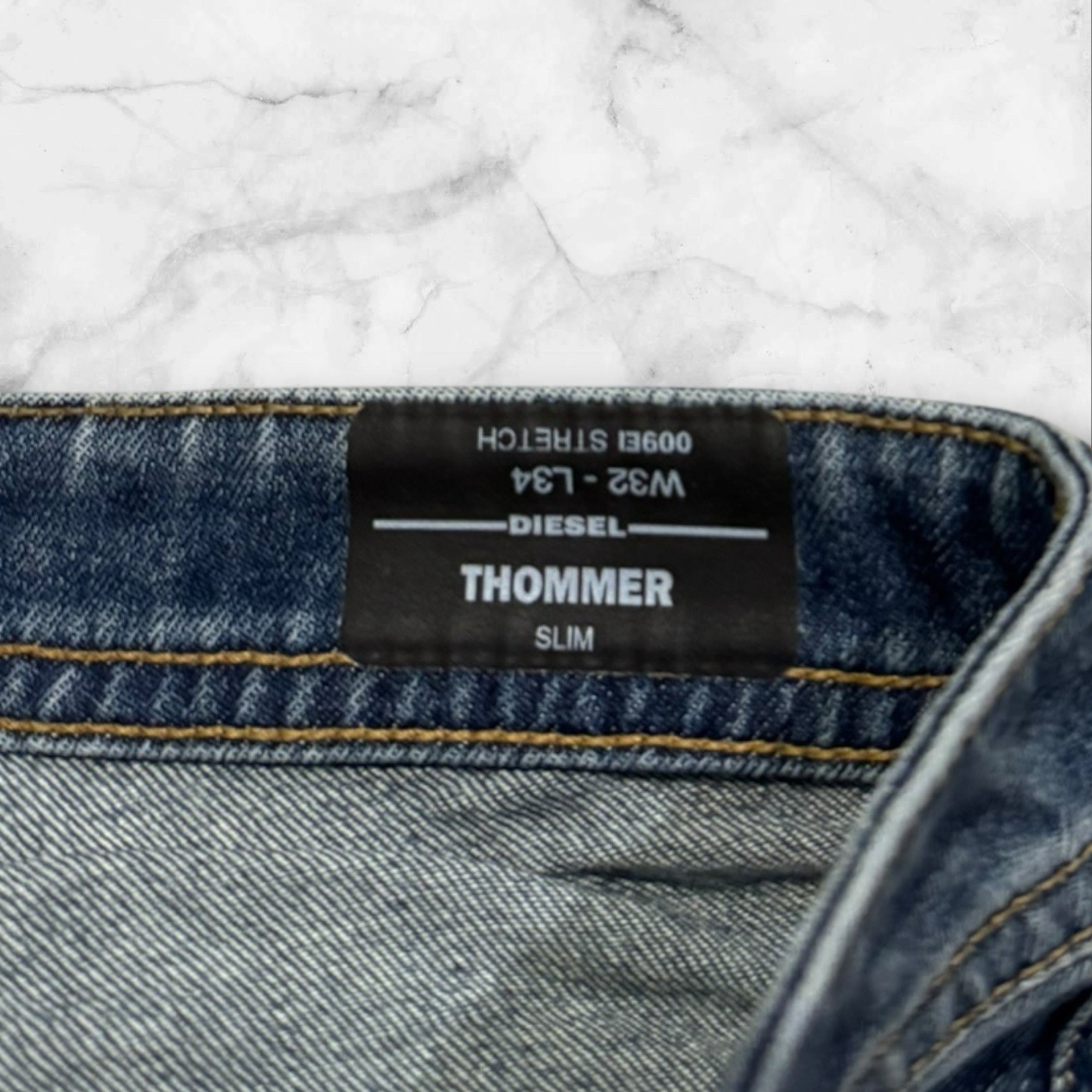 Mens Denim Blue Diesel Industry Thommer Slim Fit Jeans – Size 32L (W32 L34) R228