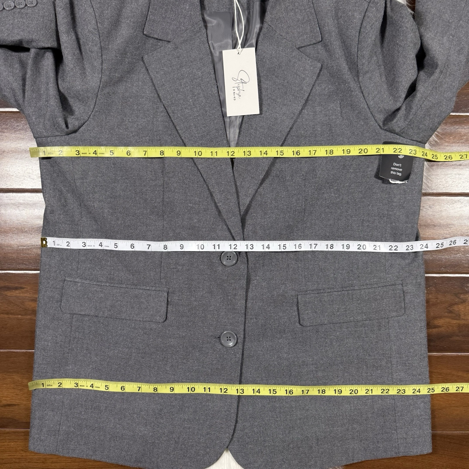 NA-KD X Stephsa Women’s Size EU 42 / US 12 Gray Oversized Blazer Jacket