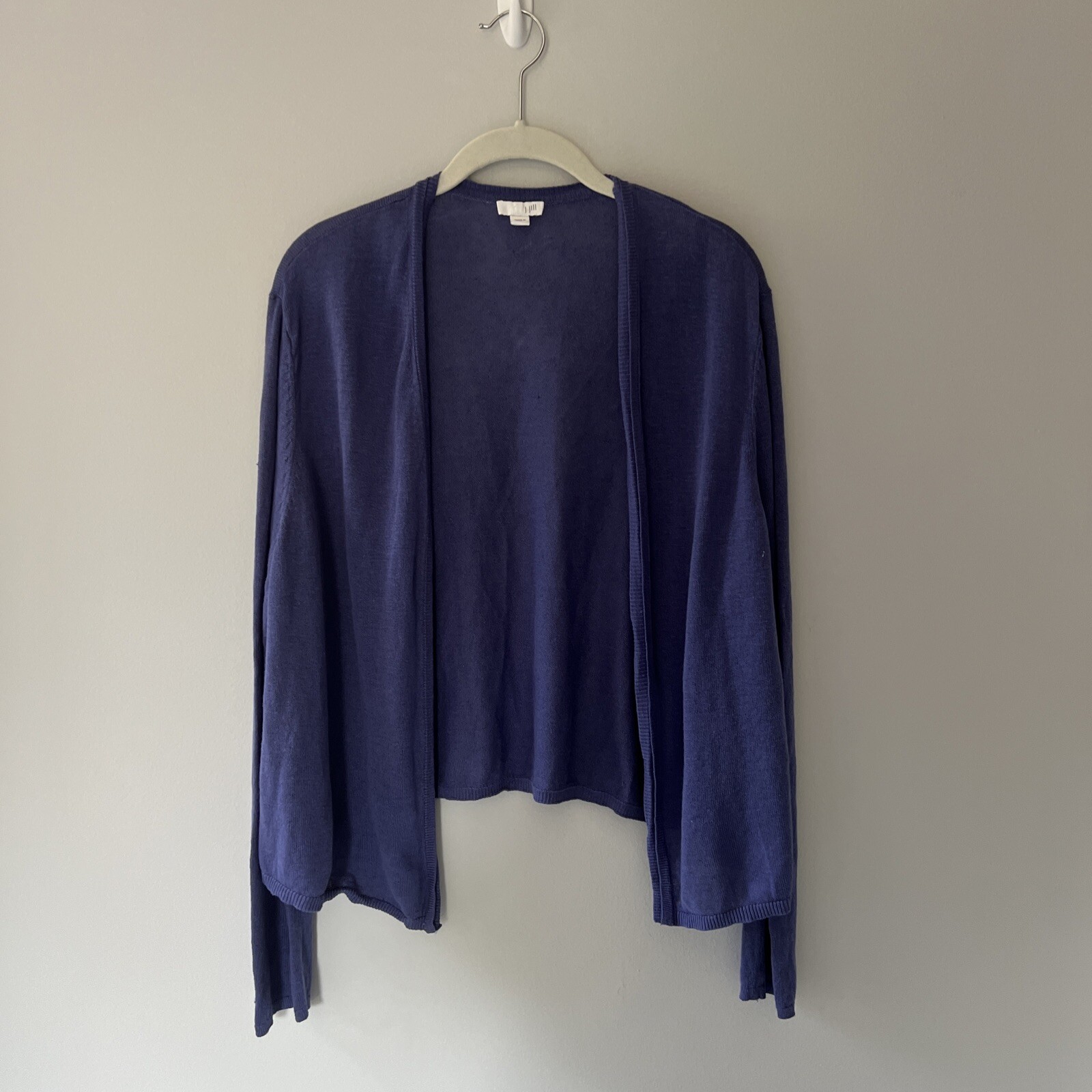 J. Jill Linen Blend Cardigan Sweater Open Front Long Sleeve Lightweight L