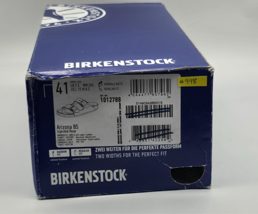 Birkenstock INJECTED RIVETS Leather ARIZONA Injected Rose 41R BNIB 1012788 #998