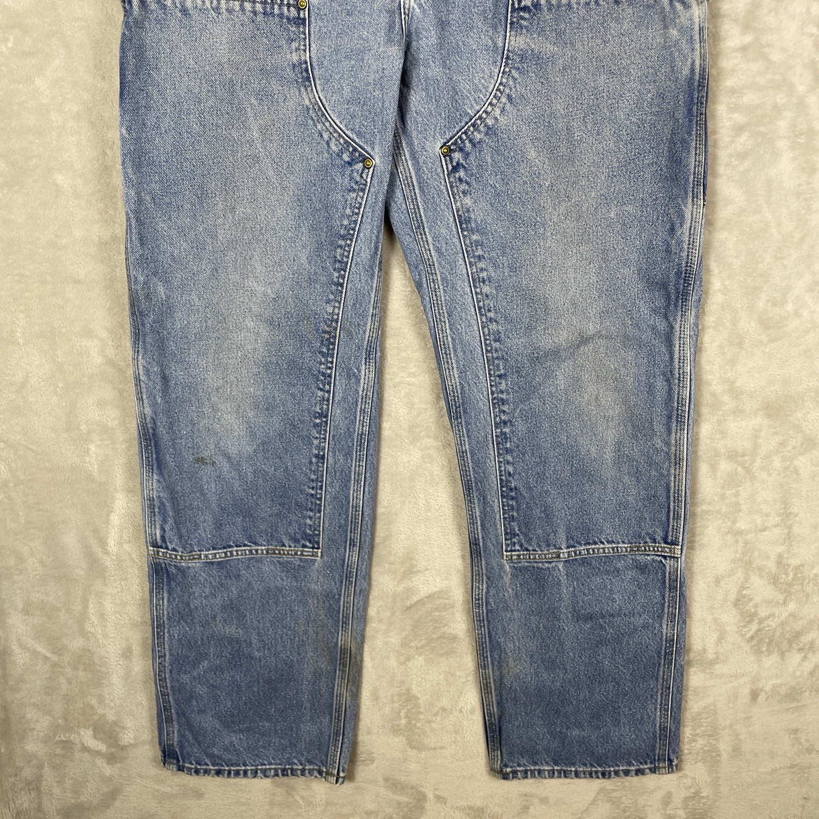Vintage Carhartt Double Knee Jeans Mens 36×34 B73 DST Distressed Denim Pants
