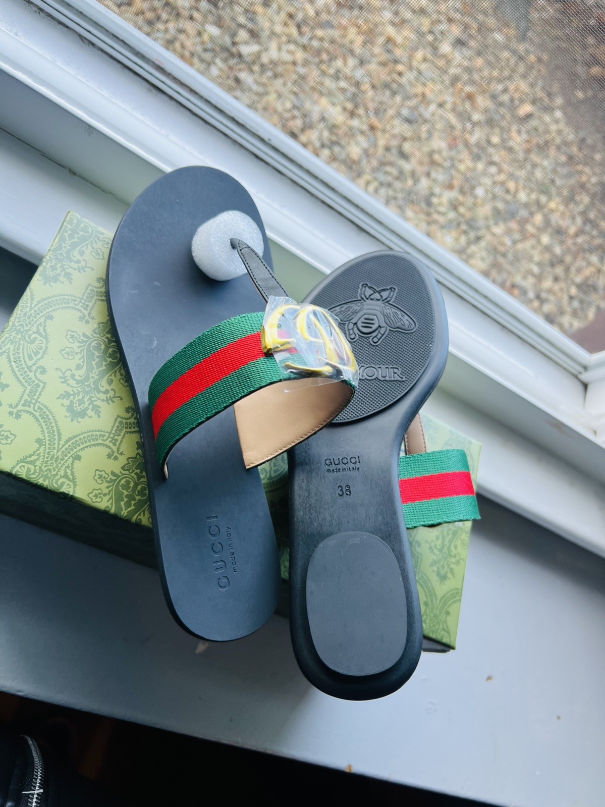 Gucci Women Sandals Red and Green Size US 8 UE38