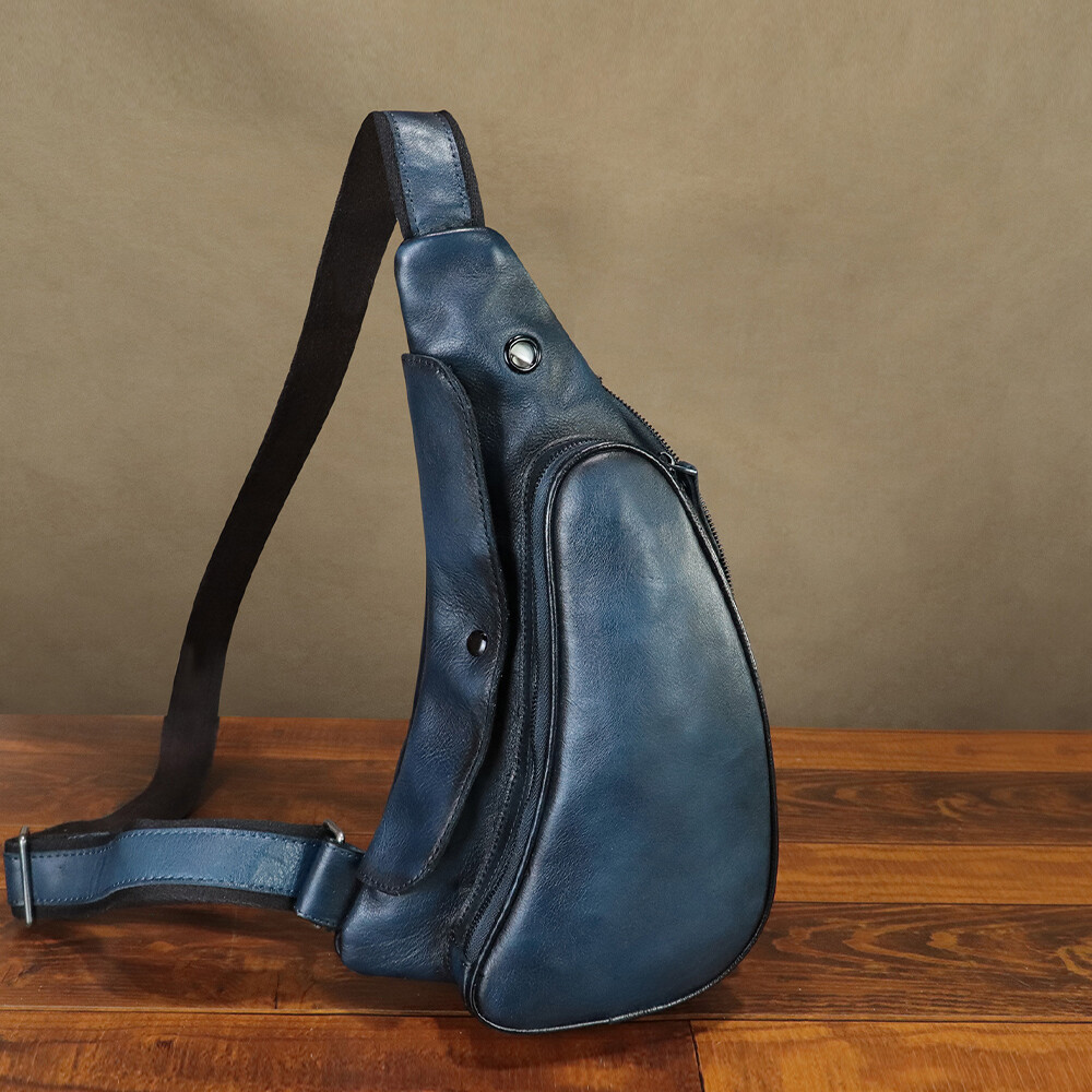 Genuine Leather Sling Bag for Women Men Sling Backpack Purses Crossbody Bag