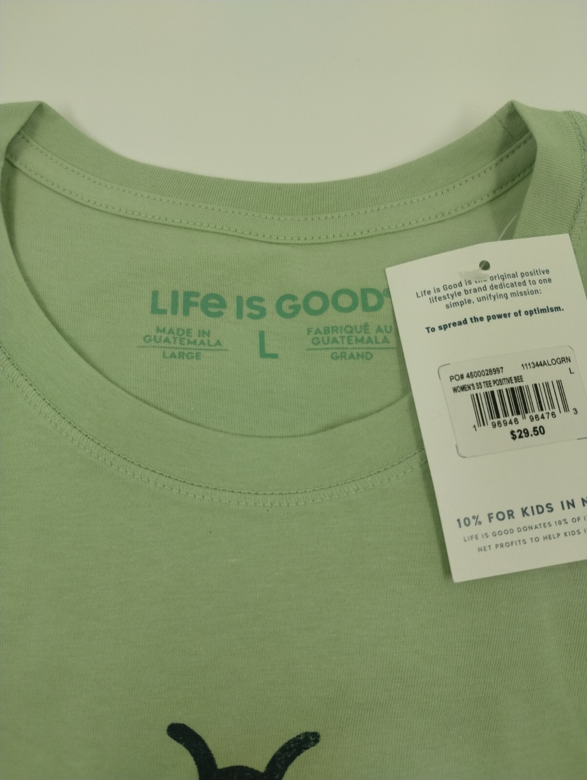 LIFE IS GOOD Women’s BEE POSITIVE Crew Neck Tee Sizes M/L NWT Free Shipping