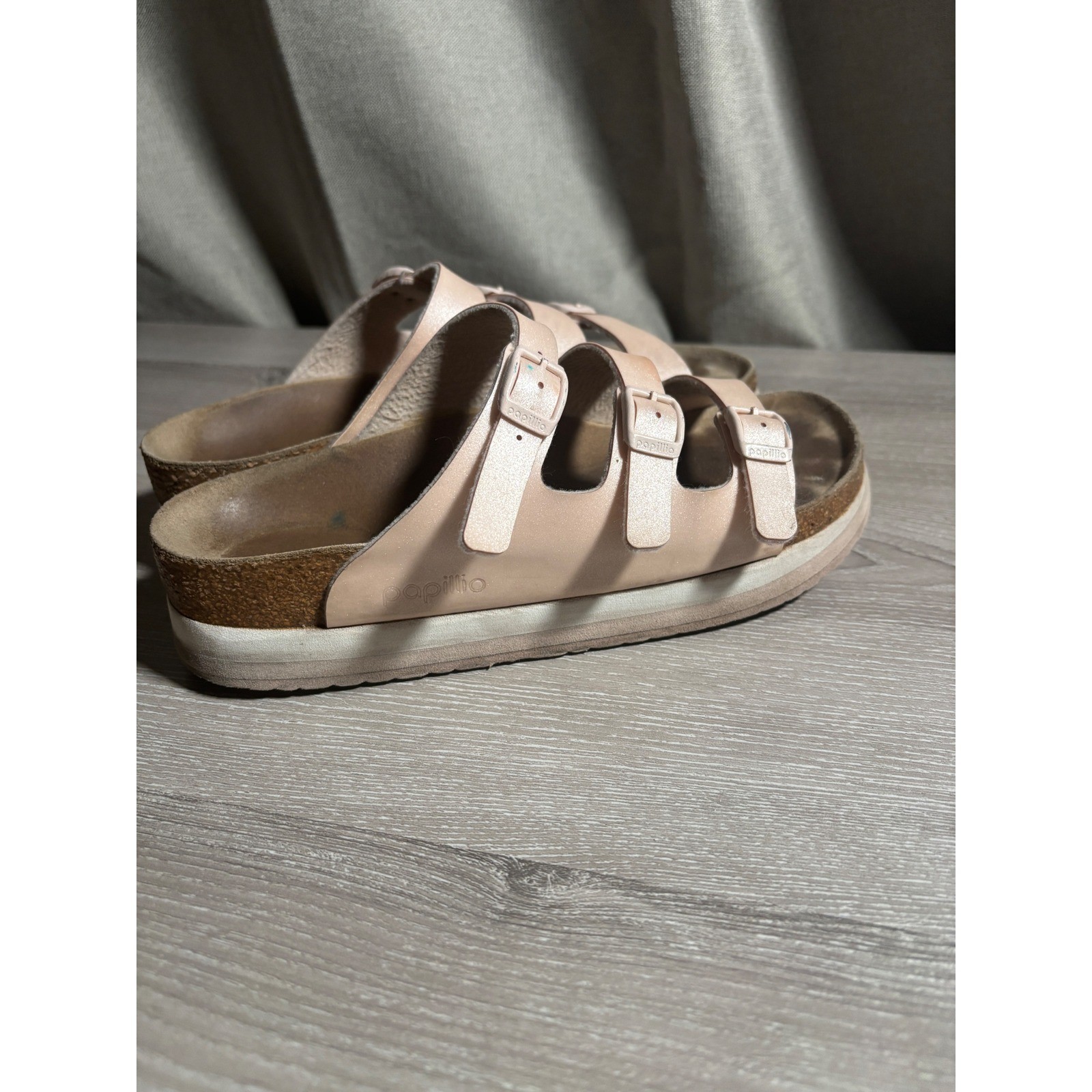 Papillio by Birkenstock Florida Platform Sandals Rose Pink Metallic 37 US 6-6.5