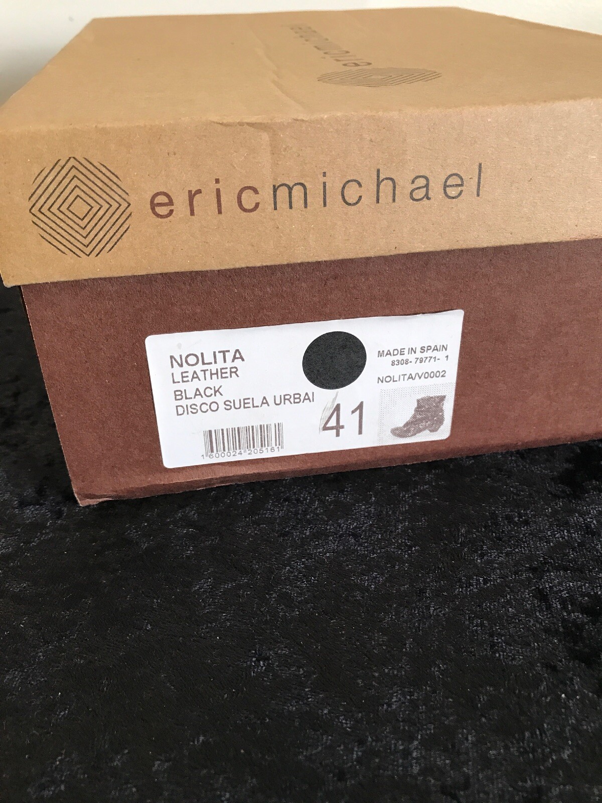 New ERIC MICHAEL “NOLITA” Ankle Boots Black Leather EU 41 US 10.5 Rare