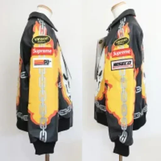 Supreme x Vanson Leather Ghost Rider Jacket L Black Used Rare Collaboration