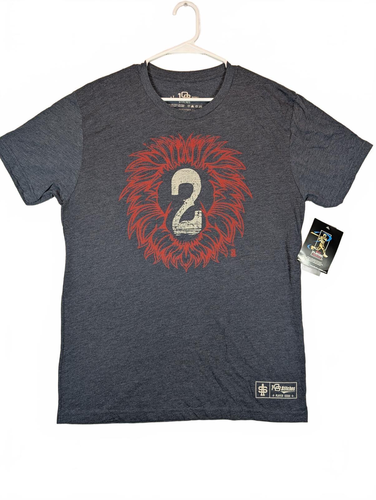 108 Stitches Player Issue Lion Graphic Triblend Baseball Crewneck Tee Mens L
