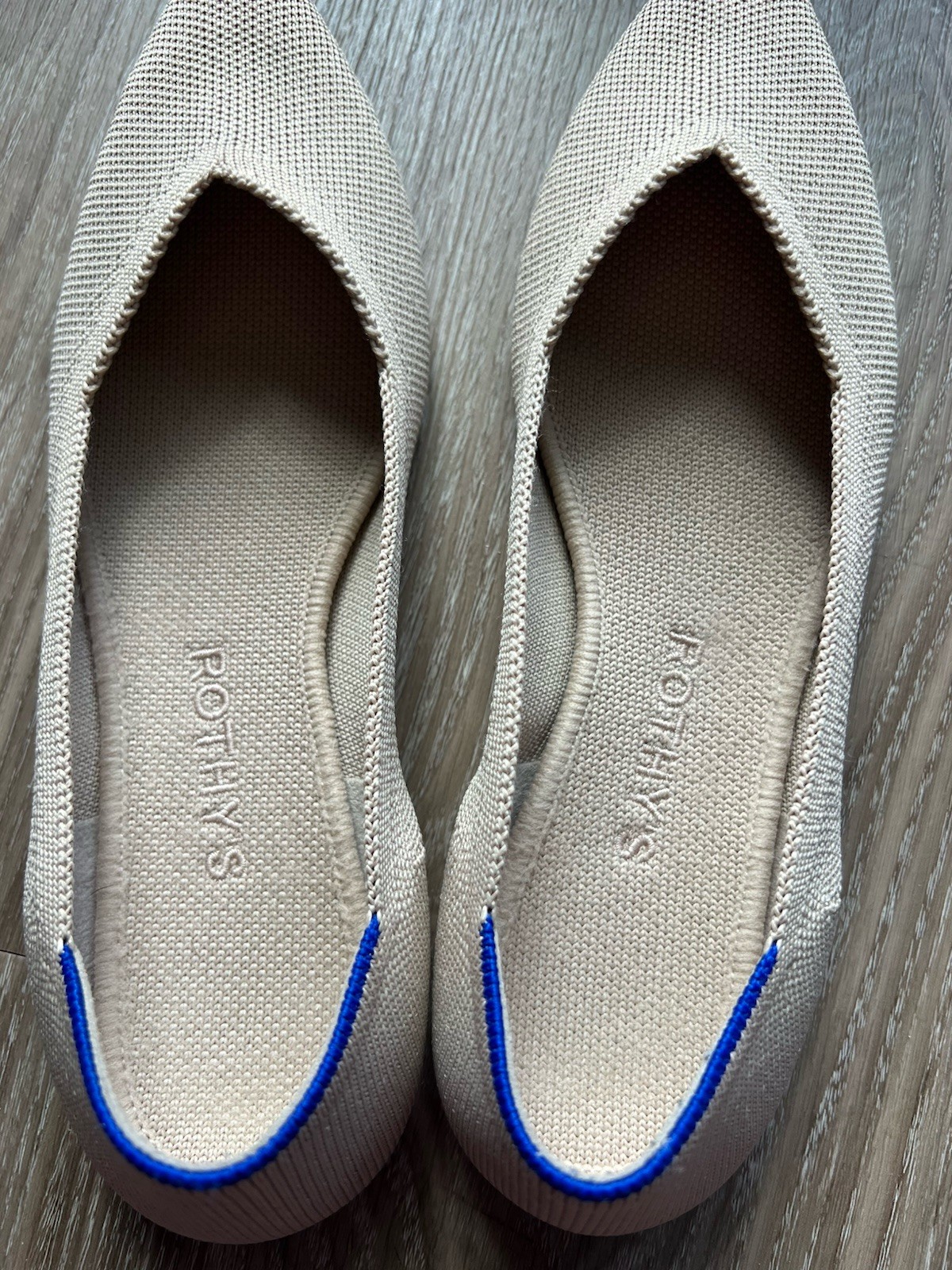 Rothy’s Women’s The Point Ballet Flat Flats Casual Natural Tan Beige sz 6.5