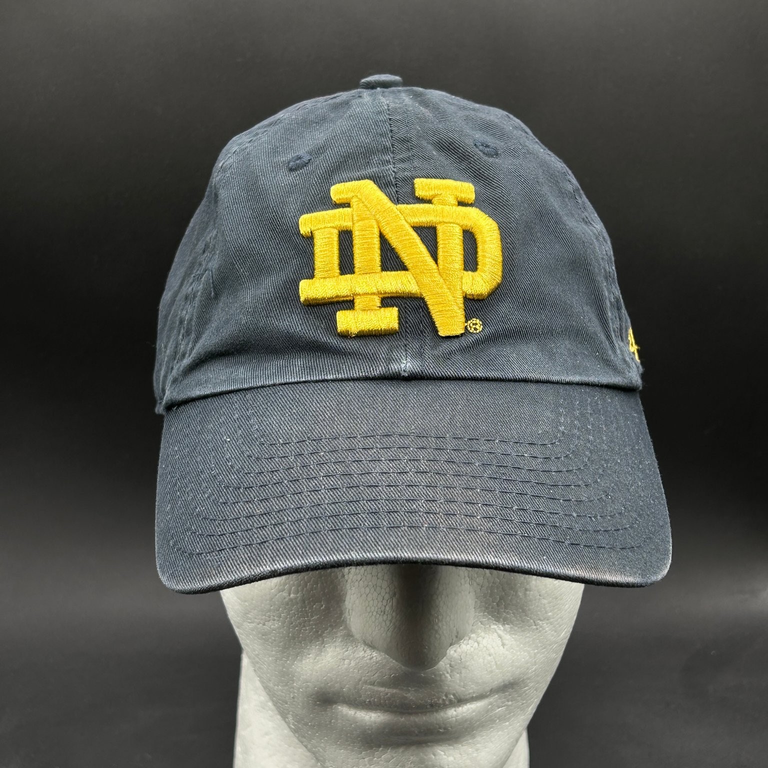 Notre Dame Hat 47 Brand Clean Up Men’s OSFA Navy Yellow Logo