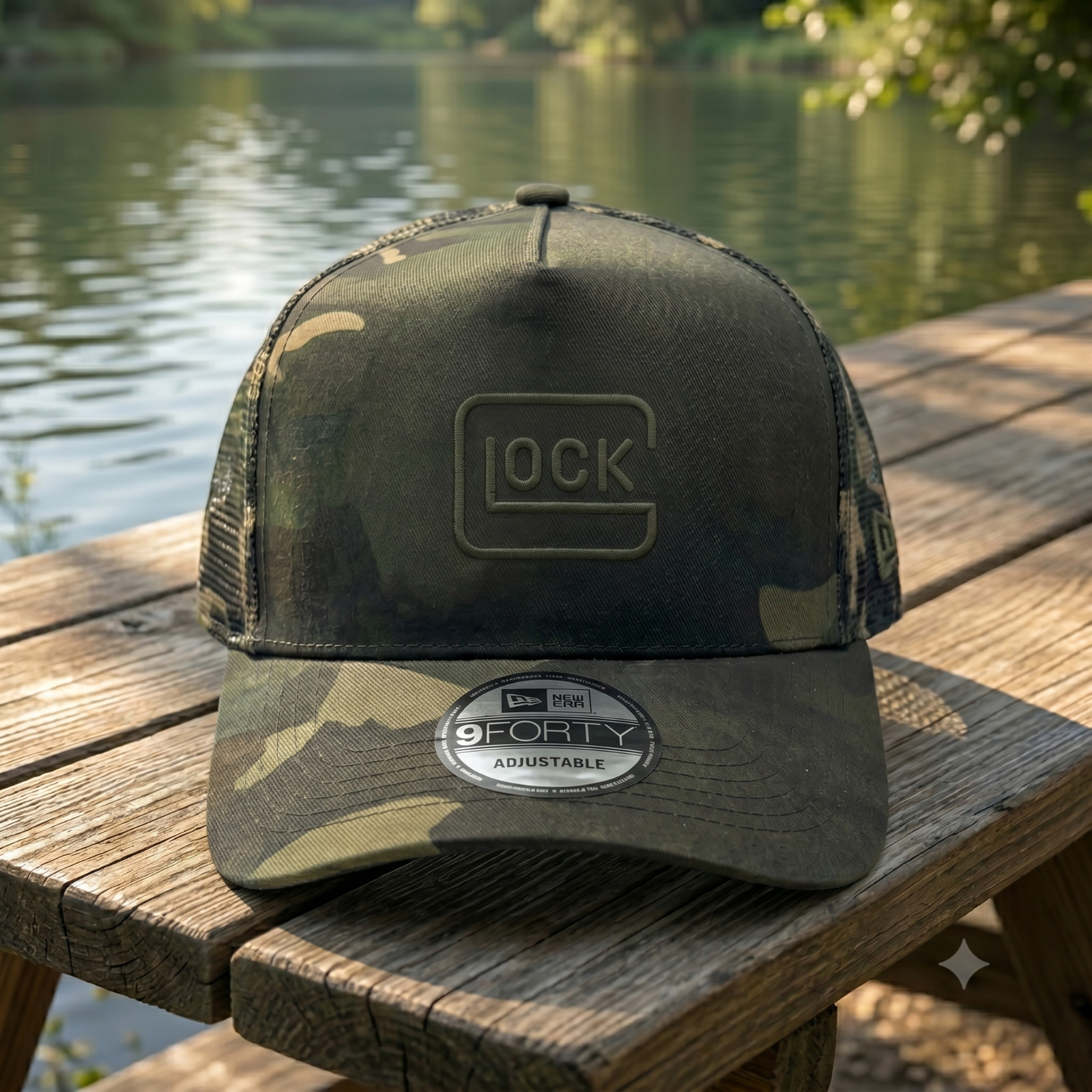 Glock Logo Embroidered Camo Trucker Hat Tactical Mesh Cap