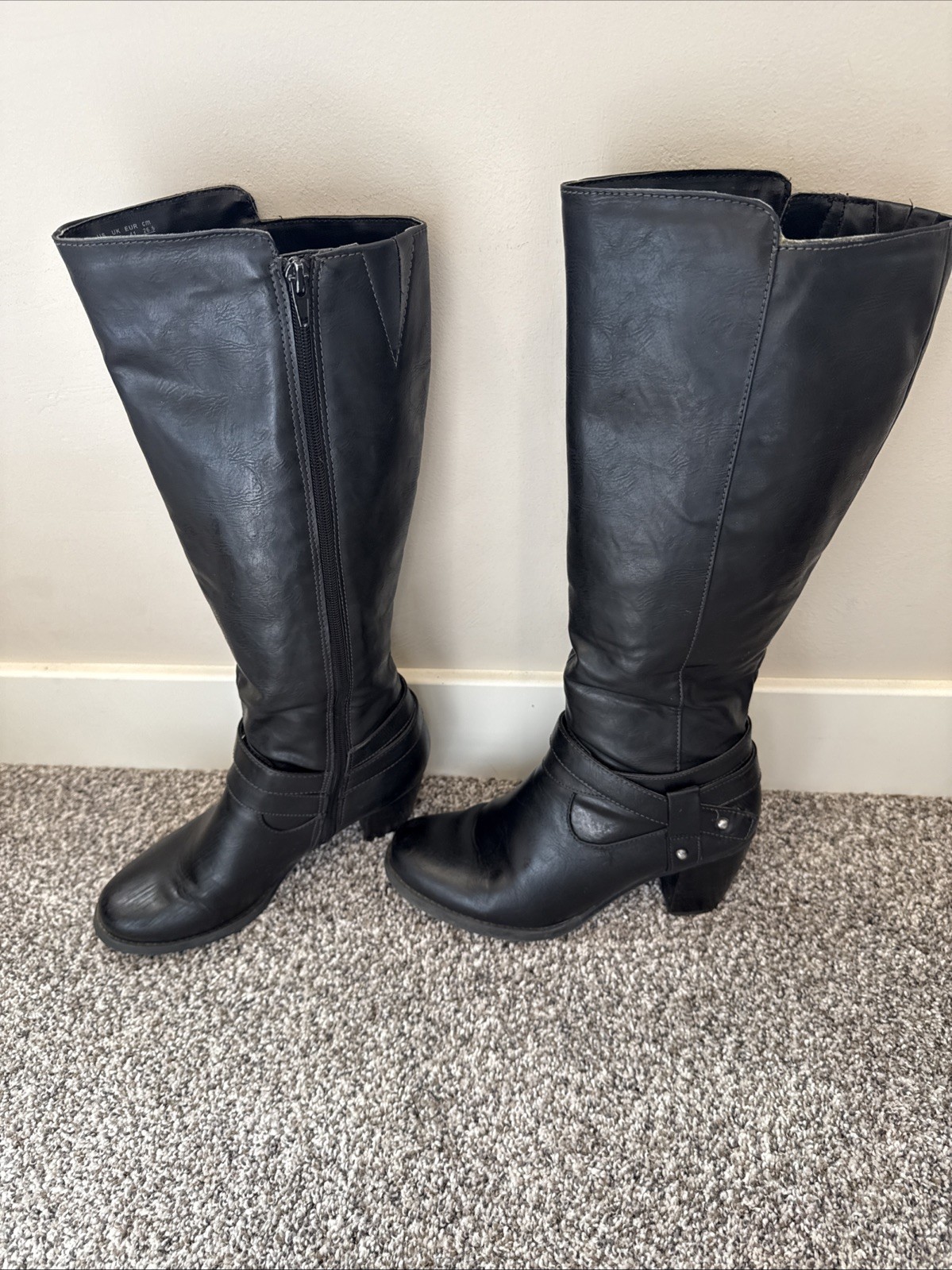Natural Soul Womens Black Knee High Boots Size 9.5M All Man Made Material