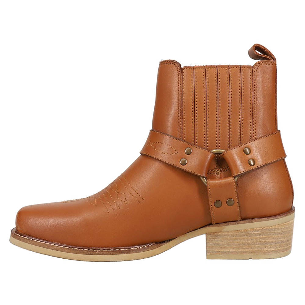 Dingo Black Bart Square Toe Pull On Mens Brown Casual Boots DI282-WHY