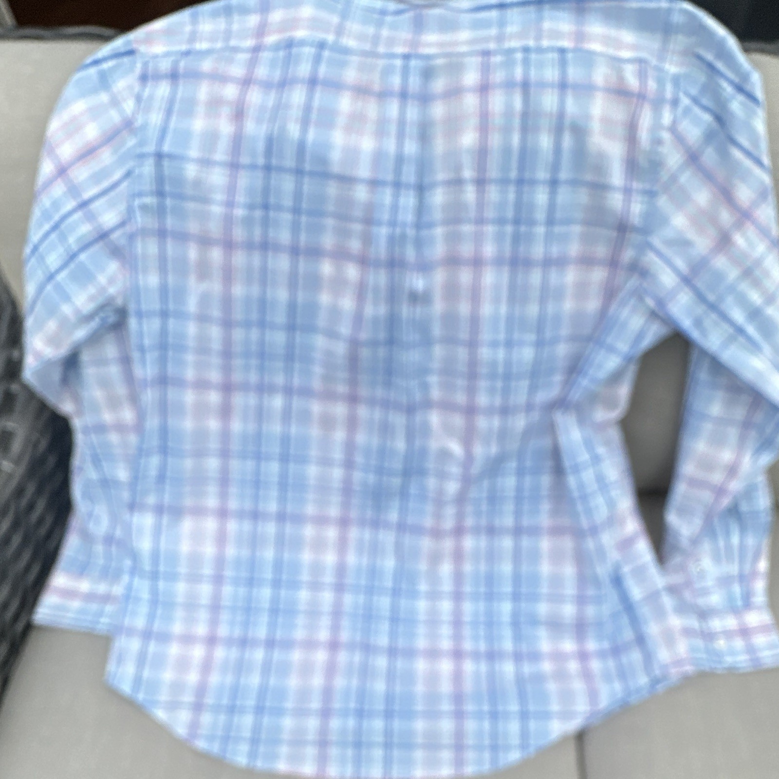 IZOD Men’s XL Blue Pink White Plaid Cotton Woven Long Sleeve Button-Down Shirt