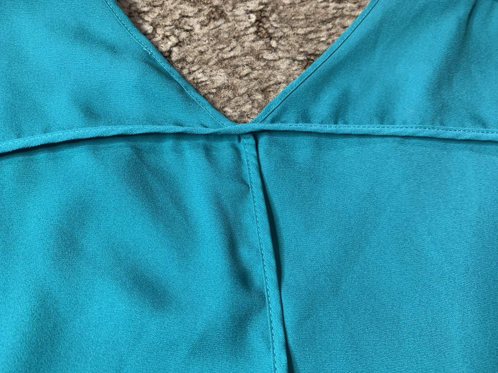 Alya Blouse Womens Small Blue Green Teal Short Sleeve Top Casual