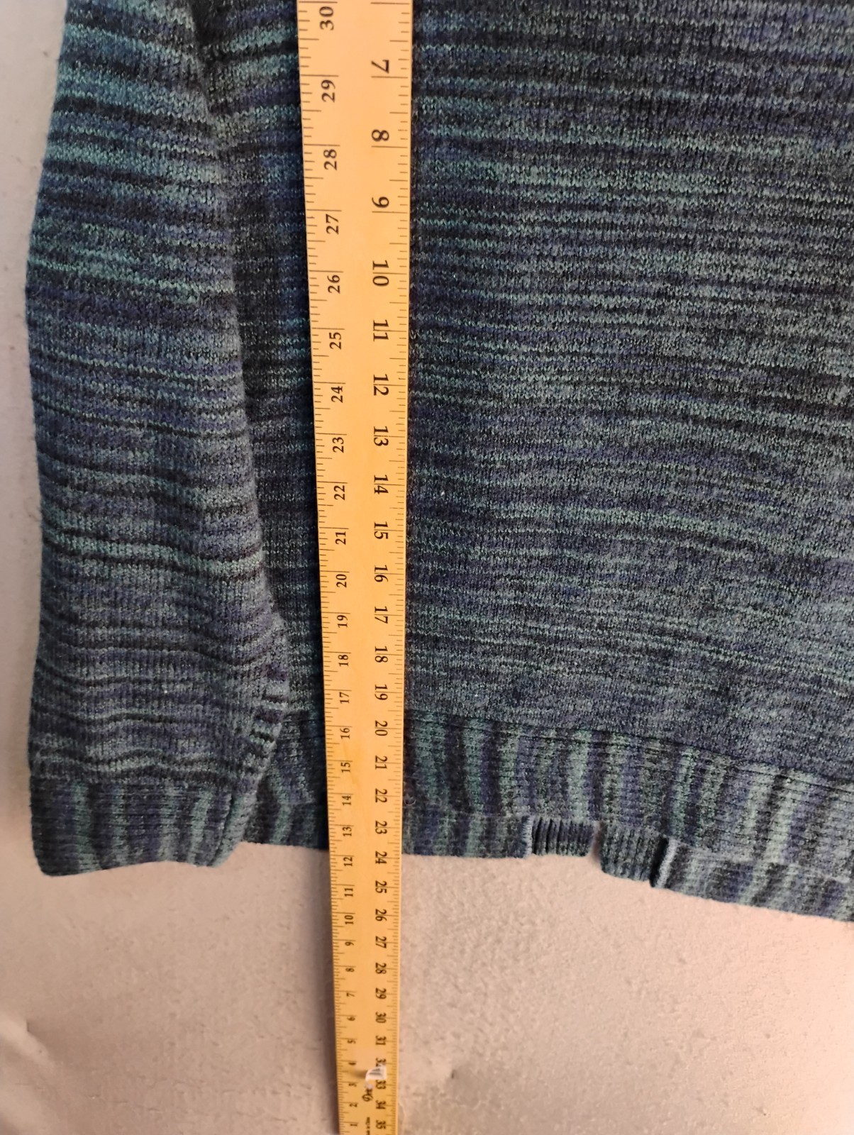 Lane Bryant Womens Sweater f18 20W Teal Blue Striped Long Sleeve Knit Cardigan