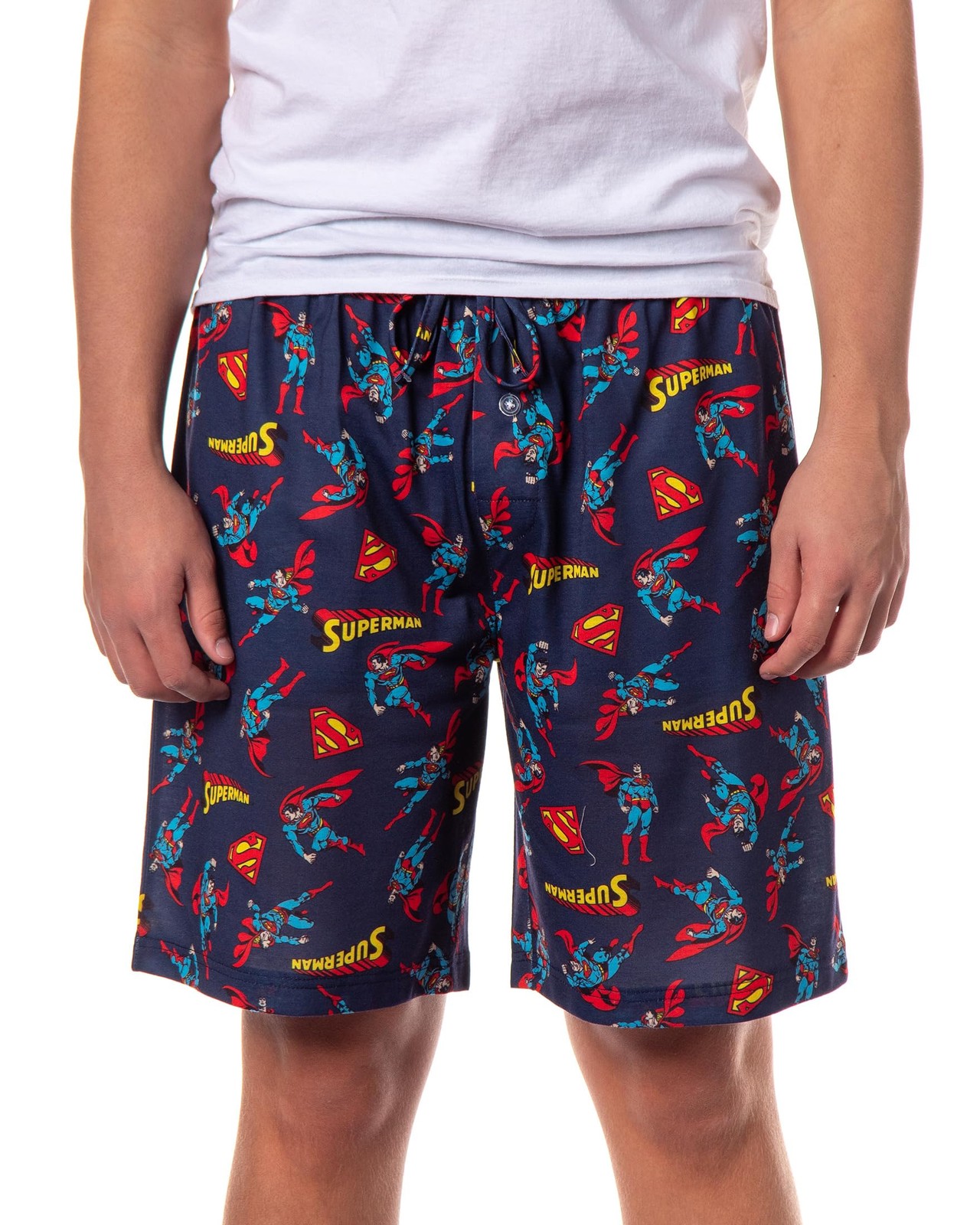 DC Comics Superman Pajama Shorts Men’s All Over Print Lounge PJ Bottoms