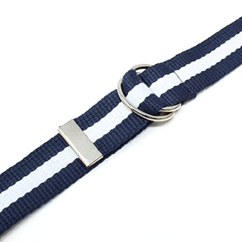 Canvas Web Belt D-Ring Buckle 1.25″ Wide Metal Tip Multi-Color