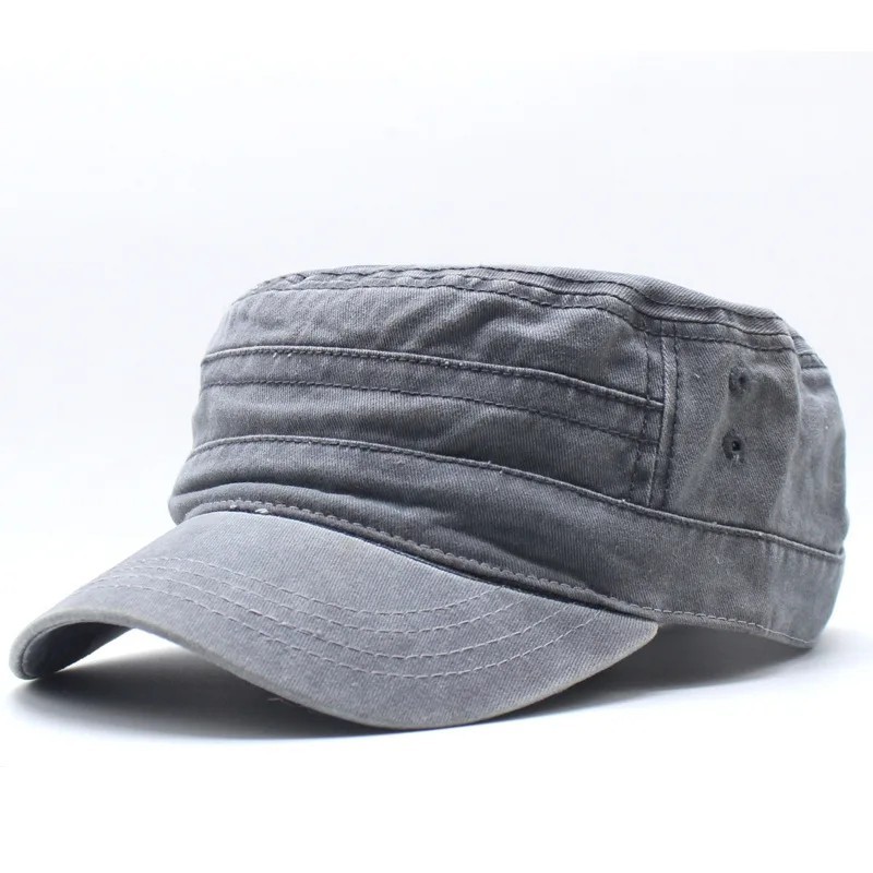 Unisex Flat Top Military Cap Adjustable Outdoor Travel Golf Sun Hat Patrol Cap