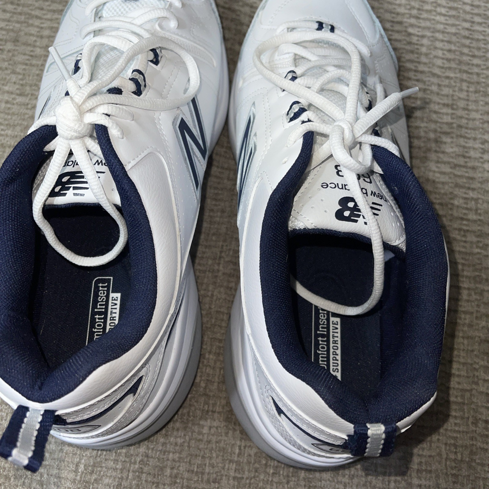 New Balance 608 Men’s Size 12 4E Leather Sneakers White/Navy MX608WN5