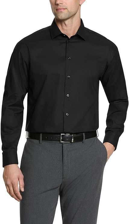 Kenneth Cole Men’s Dress Shirt, Black, XL (17-17.5, 32/33) 60 Cotton/40 Poly NWT